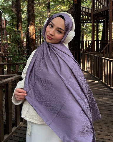 Lila Triya Desen Jakar Şal