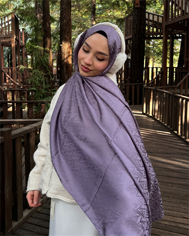 Lila Triya Desen Jakar Şal