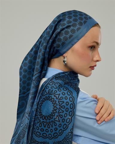 SV-BAL-62 Mavi & Gece Bala Hatun Desen  Şal