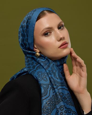 SV-BAL-62 Mavi & Gece Bala Hatun Desen  Şal