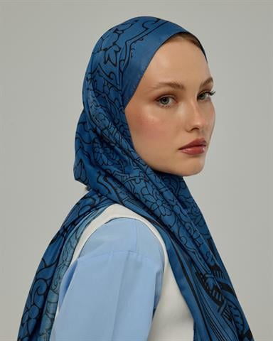S-HAREM-62 Mavi & Gece Harem Rüyası Desen Şal