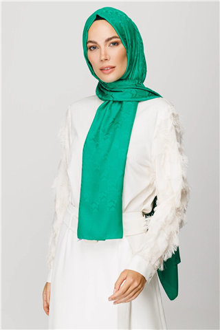 Benetton Yeşili Mc Desen Jakar Şal