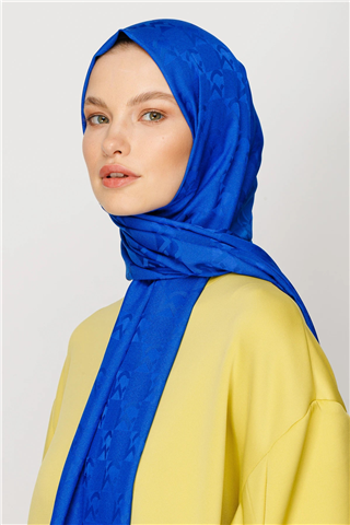 Saks Mavi Mc Desen Jakar Şal