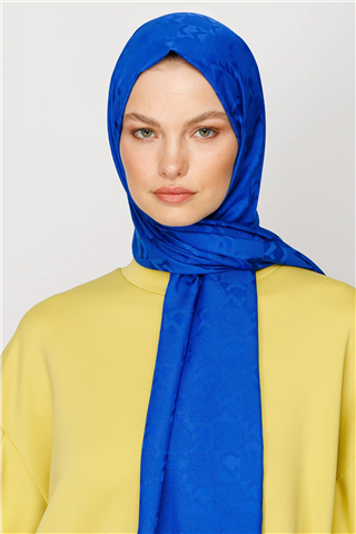 Saks Mavi Mc Desen Jakar Şal