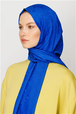 Saks Mavi Mc Desen Jakar Şal