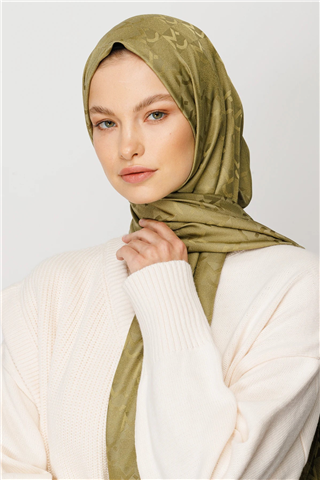 Soft Yeşil Mc Desen Jakar Şal