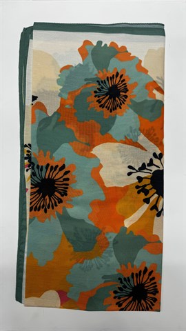 Mint & Bej - Garden Pamuk Eşarp