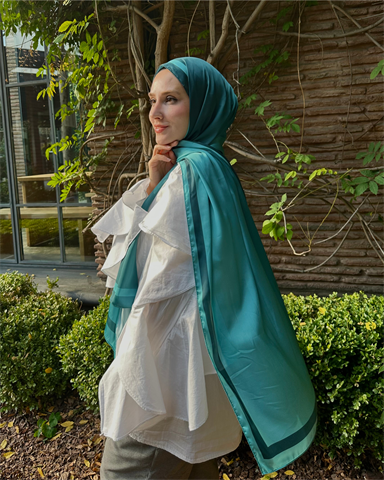 Mint Degrade Desen Şal 