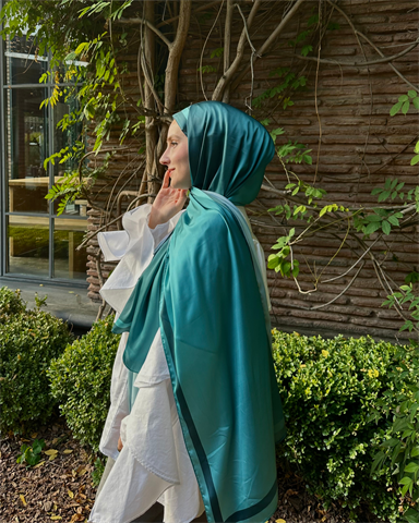 Mint Degrade Desen Şal 