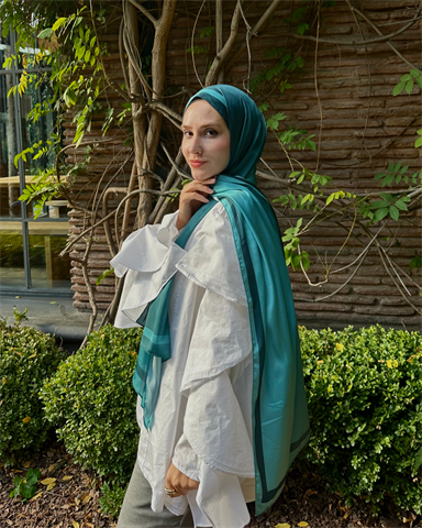 Mint Degrade Desen Şal 