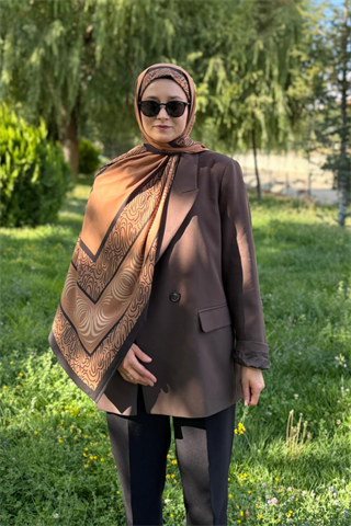Mocha Karma Desen Pamuk Vual Şal