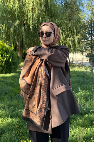 Mocha Karma Desen Pamuk Vual Şal