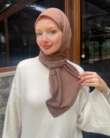Mocha Zikzak Lyocell Bambu Jakar Eşarp
