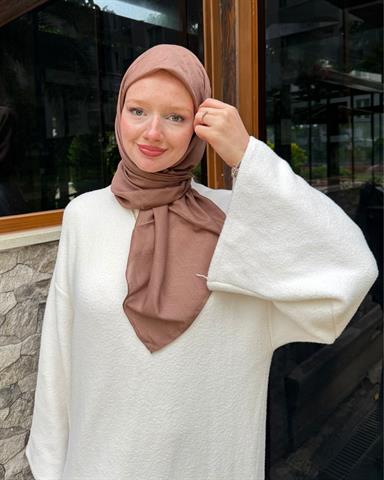 Mocha Zikzak Lyocell Bambu Jakar Eşarp