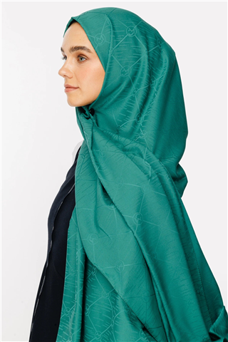 Mint Yeşili Moon Is Desen Jakar Şal