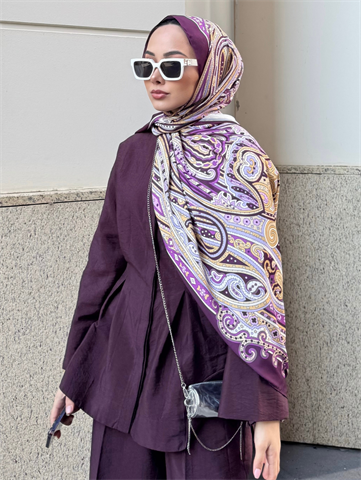 Mor Zeren Desen İpek Şal