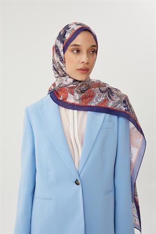 Morcivert & Nude Retro Desen Şal
