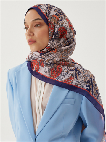 Morcivert & Nude Retro Desen Şal