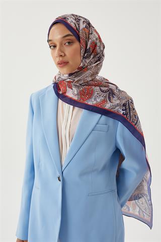 Morcivert & Nude Retro Desen Şal