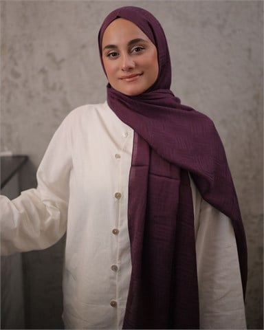 Mürdüm Imannoor Ritim Desen Pamuk Jakar Şal