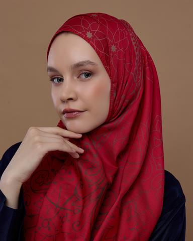 S-EFSUNLU-07 Nar Çiçeği & Kum Beji Efsunlu Desen Şal