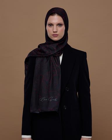 S-EFSUNLU-77 Nar & Lav Efsunlu Desen Şal