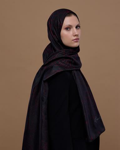 S-EFSUNLU-77 Nar & Lav Efsunlu Desen Şal