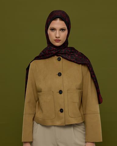 S-LALE-77 Nar & Lav Lale Bahçesi Desen Şal