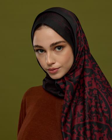 S-SARAYLI-77 Nar & Lav Saraylı Desen Şal