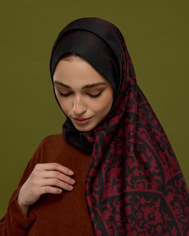 S-SARAYLI-77 Nar & Lav Saraylı Desen Şal