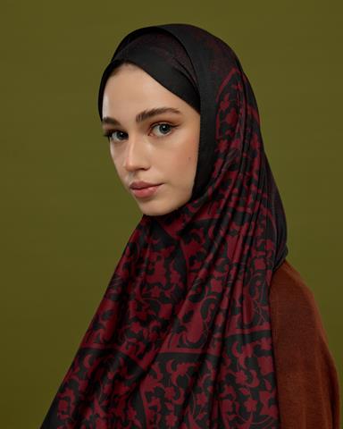 S-SARAYLI-77 Nar & Lav Saraylı Desen Şal