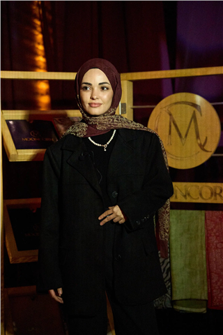 Mürdüm-Somon Nora Desen Çift Taraflı Şal
