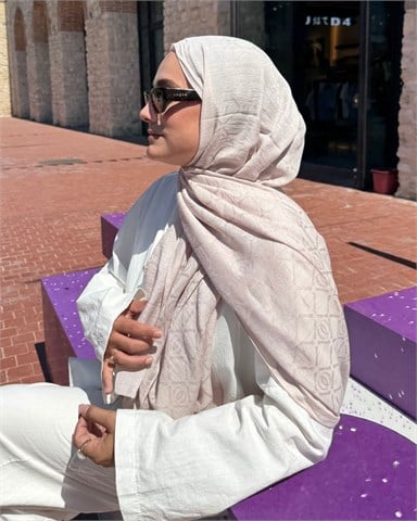 Nude Imannoor Matris Desen Pamuk Jakar Şal