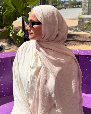 Nude Imannoor Matris Desen Pamuk Jakar Şal