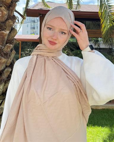 Nude Zikzak Lyocell Bambu Jakar Şal