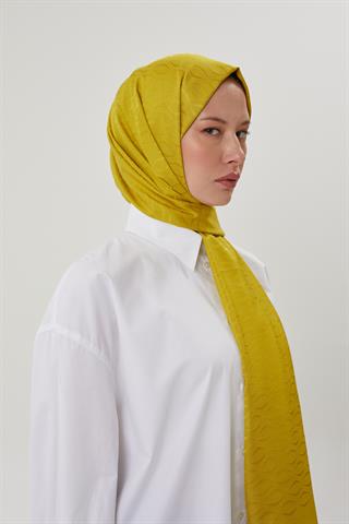 Olive Yeşili Shine Desen Jakar Şal