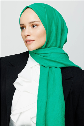 Benetton Yeşili Pamuk Kraş Şal