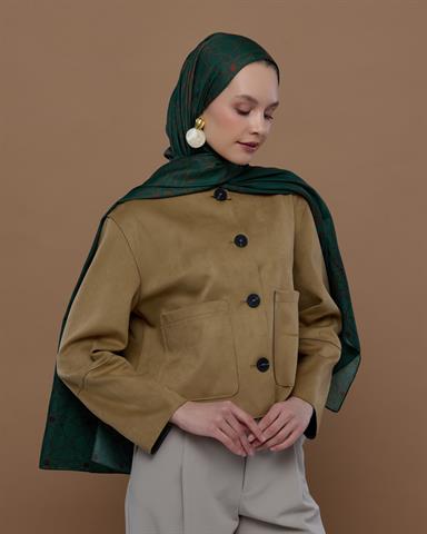 S-EFSUNLU-64 Petrol & Kakao Efsunlu Desen Şal