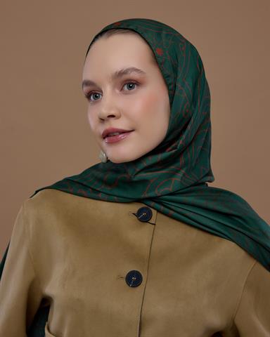 S-EFSUNLU-64 Petrol & Kakao Efsunlu Desen Şal