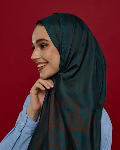 S-HAREM-64 Petrol & Kakao Harem Rüyası Desen Şal