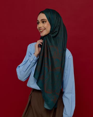 S-HAREM-64 Petrol & Kakao Harem Rüyası Desen Şal