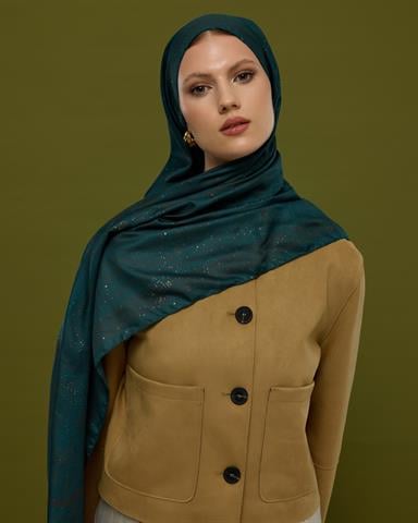 SV-HURREM-64 Petrol & Kakao Hürrem Desen  Şal