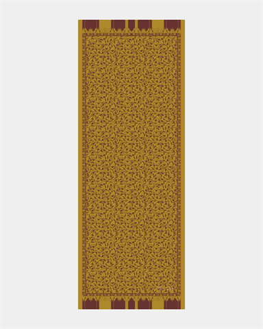 S-LALE-32 Saf Altın & Tarçın Rüzgarı Lale Bahçesi Desen Şal