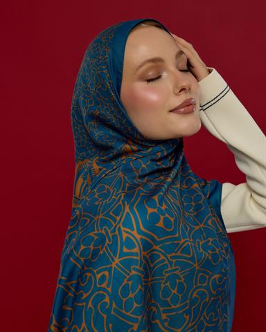 S-HAREM-21 Safir & Hardal Zerafeti Harem Rüyası Desen Şal