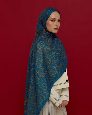 S-HAREM-21 Safir & Hardal Zerafeti Harem Rüyası Desen Şal