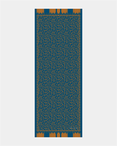 S-LALE-21 Safir & Hardal Zerafeti Lale Bahçesi Desen Şal