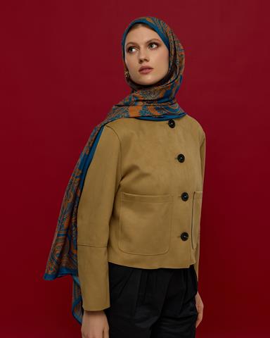 S-SULTANİ-21 Safir & Hardal Zerafeti Sultani Desen Şal