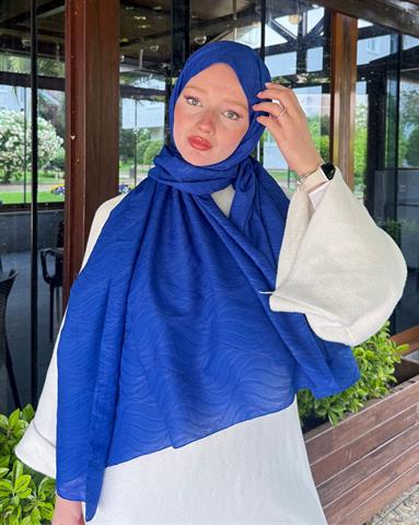 Saks Mavi Su Yolu Lyocell Bambu Jakar Şal