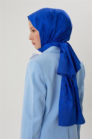 Saks Mavisi Rise Desen Jakar Şal