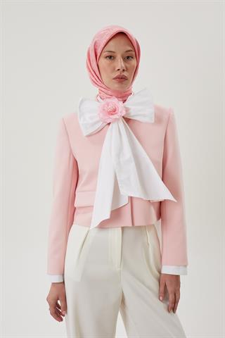 Şeker Pembe D Desen Parlak Jakar Eşarp